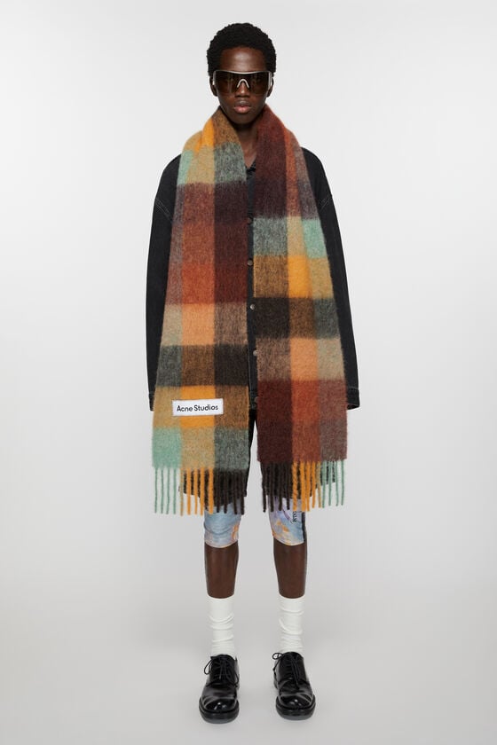 Acne Studios Karierter Schal Aus Mohair