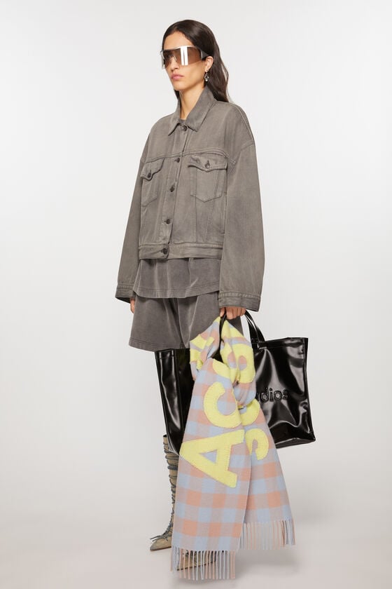 Acne Studios Karierter Schal Mit Logo