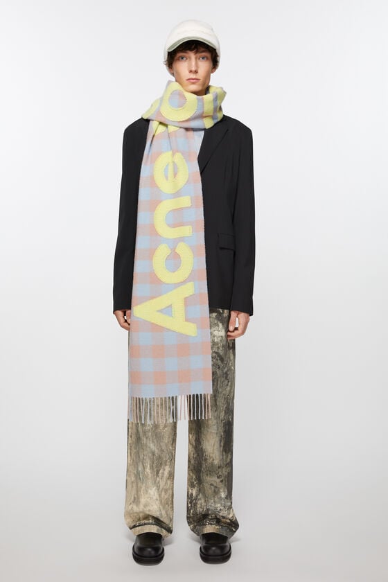 Acne Studios Karierter Schal Mit Logo