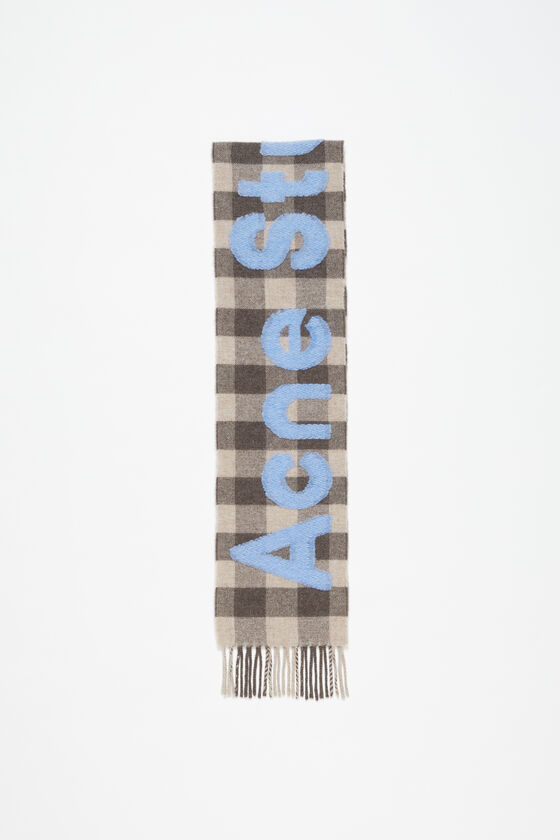 Acne Studios Karo-Schal mit Logo - Schmal