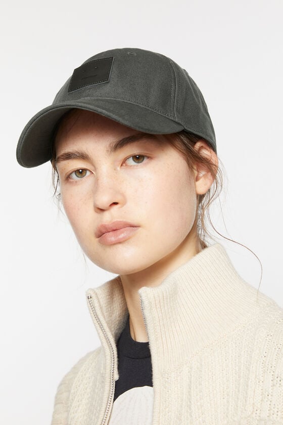 Acne Studios Leder Face-Patch Kappe