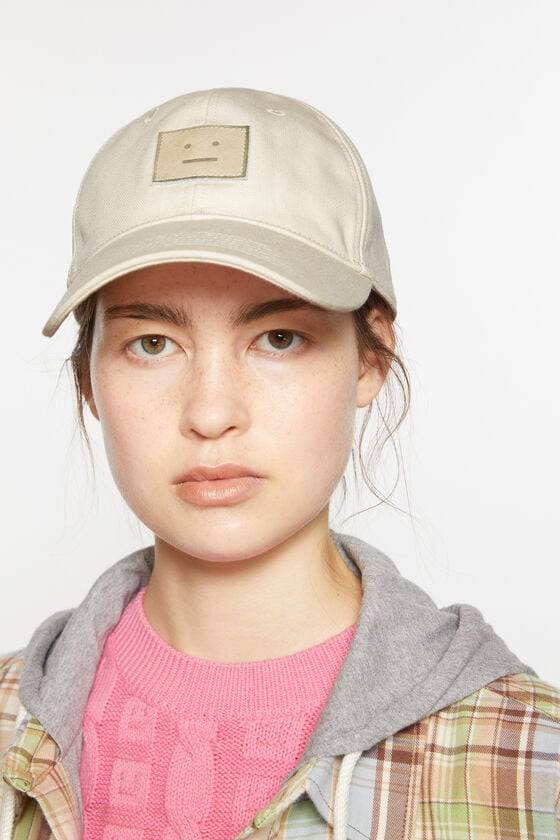 Acne Studios Leder Face-Patch Kappe