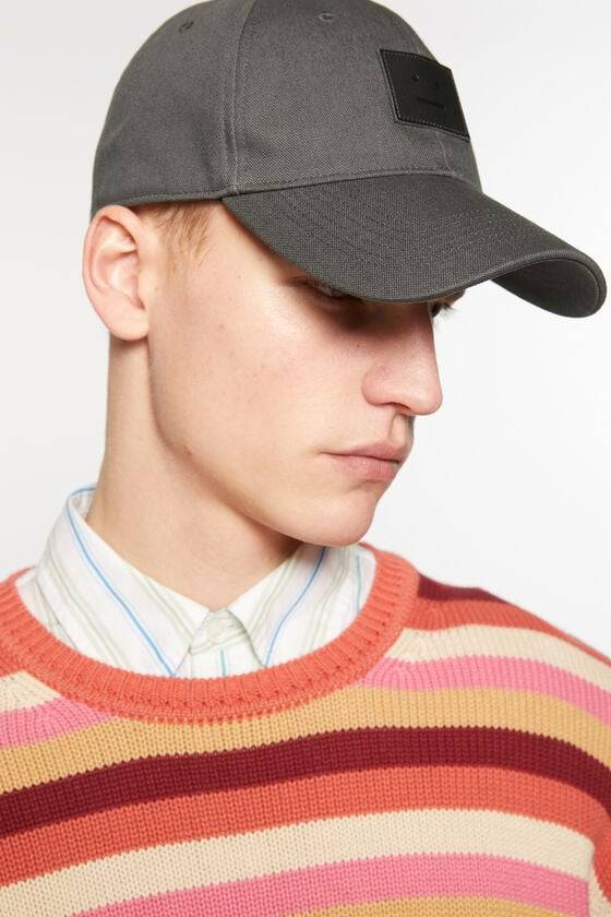 Acne Studios Leder Face-Patch Kappe