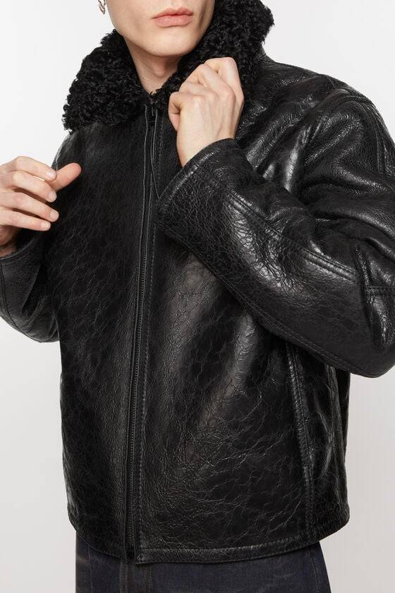 Acne Studios Lederjacke Mit Shearling
