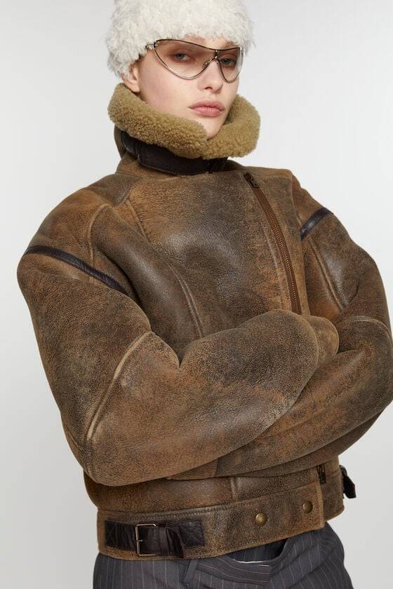 Acne Studios Lederjacke Mit Shearling