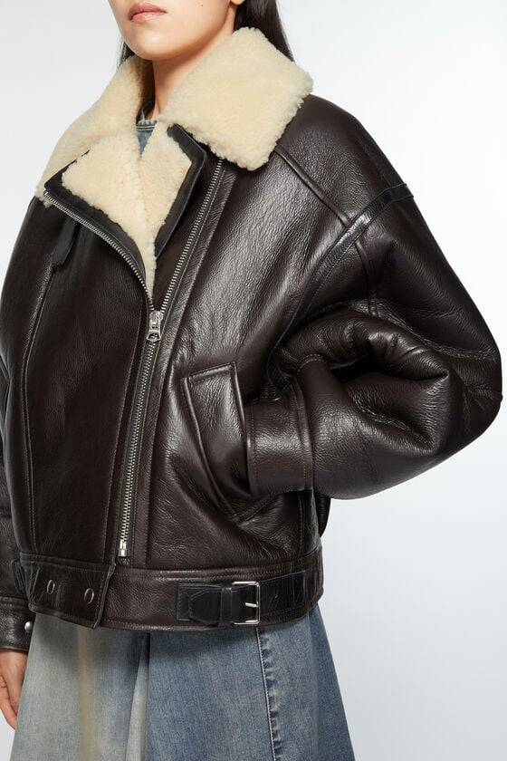 Acne Studios Lederjacke Mit Shearling