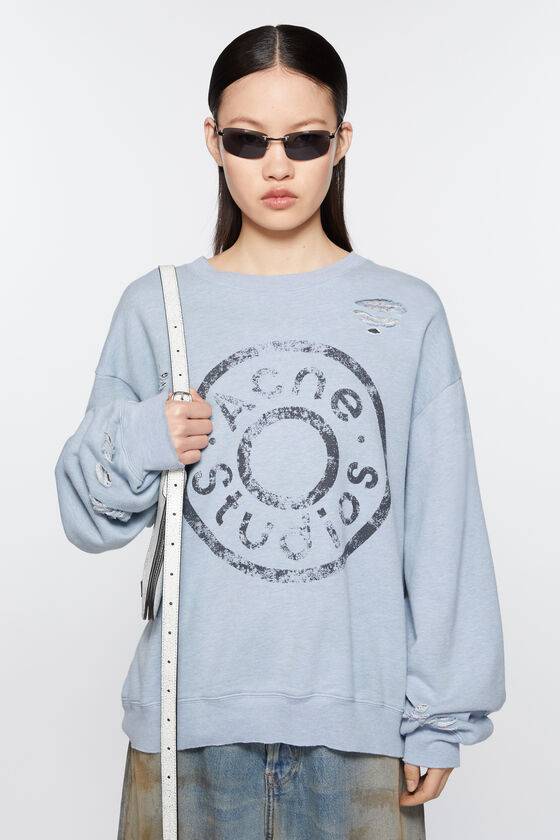 Acne Studios Pullover mit Logoprint im Used-Look