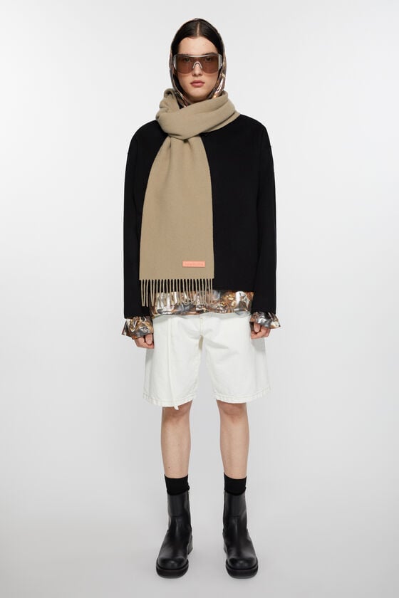 Acne Studios Schmaler Fransen-Schal Aus Wolle