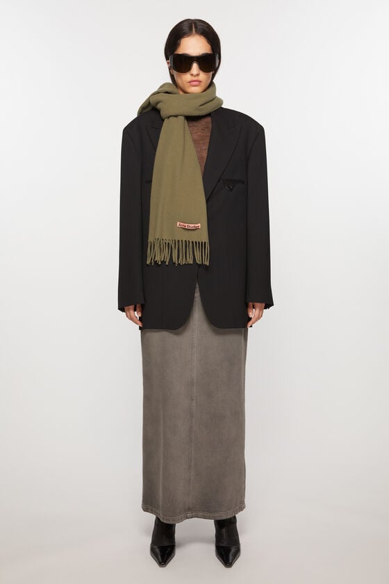 Acne Studios Schmaler Fransen-Schal Aus Wolle