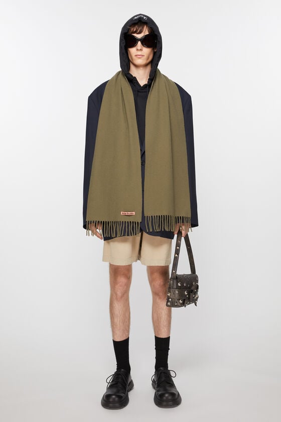 Acne Studios Schmaler Fransen-Schal Aus Wolle