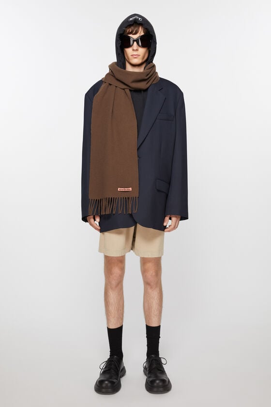 Acne Studios Schmaler Fransen-Schal Aus Wolle