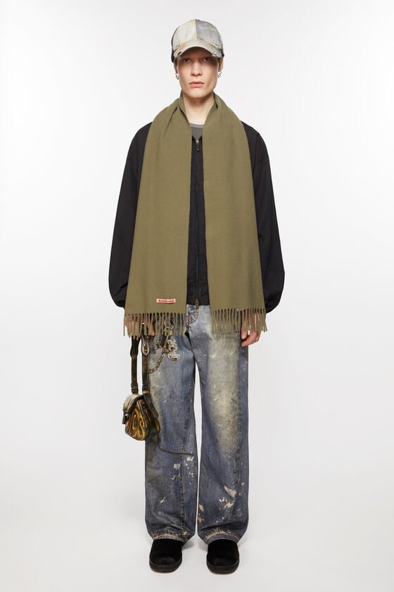 Acne Studios Schmaler Fransen-Schal Aus Wolle