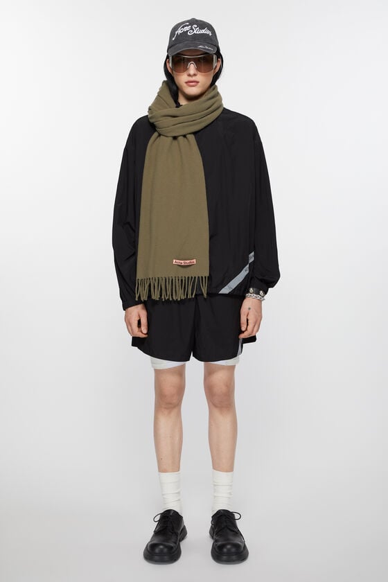 Acne Studios Schmaler Fransen-Schal Aus Wolle