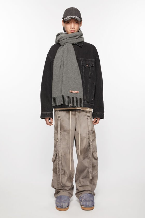 Acne Studios Schmaler Fransen-Schal Aus Wolle