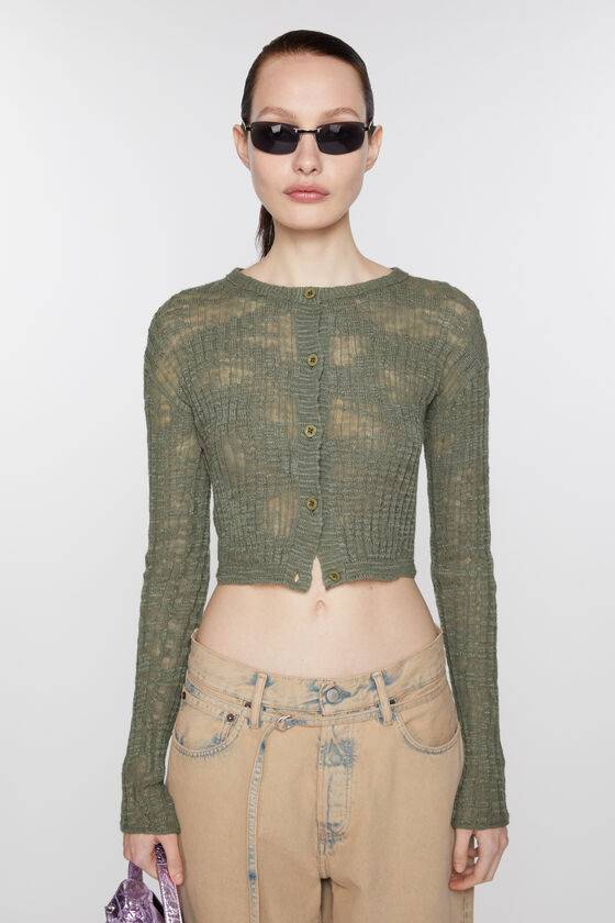 Acne Studios Strickjacke aus breitem Rippstrick