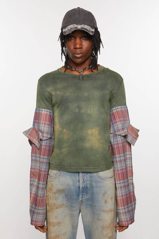 Acne Studios T-Shirt mit Flanellärmeln