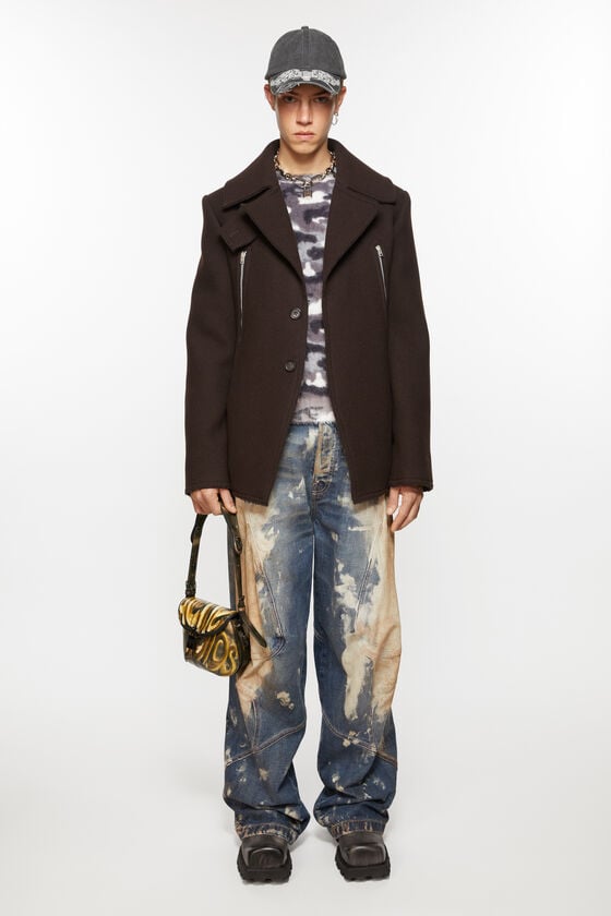 Acne Studios Wollmantel mit Reißverschluss