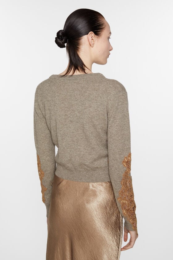 Acne Studios Wollpullover Mit Spitzenbesatz