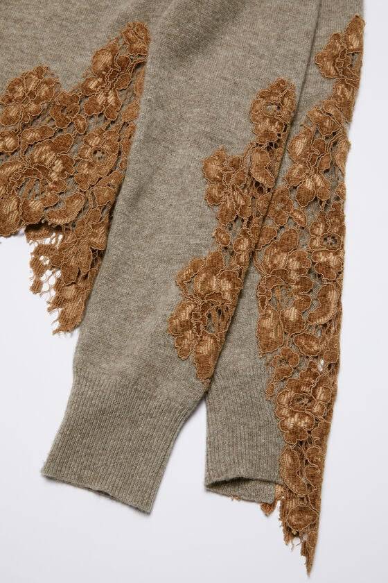 Acne Studios Wollpullover Mit Spitzenbesatz
