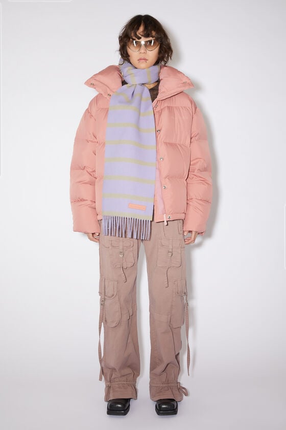 Acne Studios Wollschal Mit Label In Rosa – Schmal