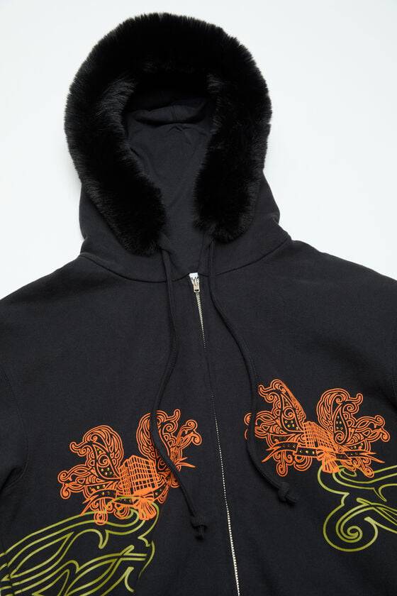 Acne Studios Bedruckter Kapuzenpullover Mit Reißverschluss