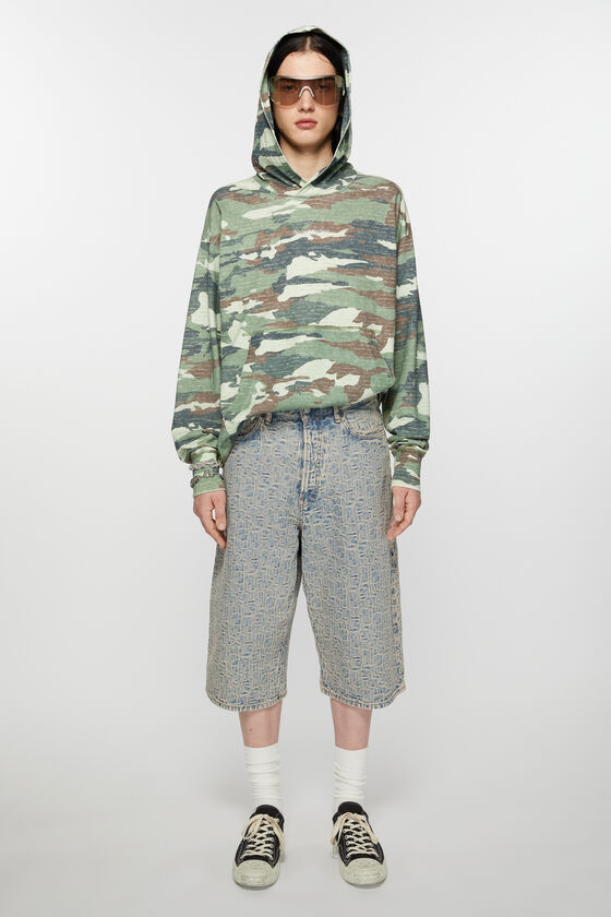 Acne Studios Denim-Shorts mit Monogramm – lockere Passform