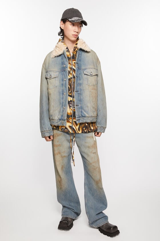 Acne Studios Jacke Mit Jeanspelzbesatz - Oversize-Passform