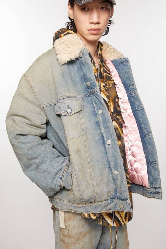 Acne Studios Jacke Mit Jeanspelzbesatz - Oversize-Passform