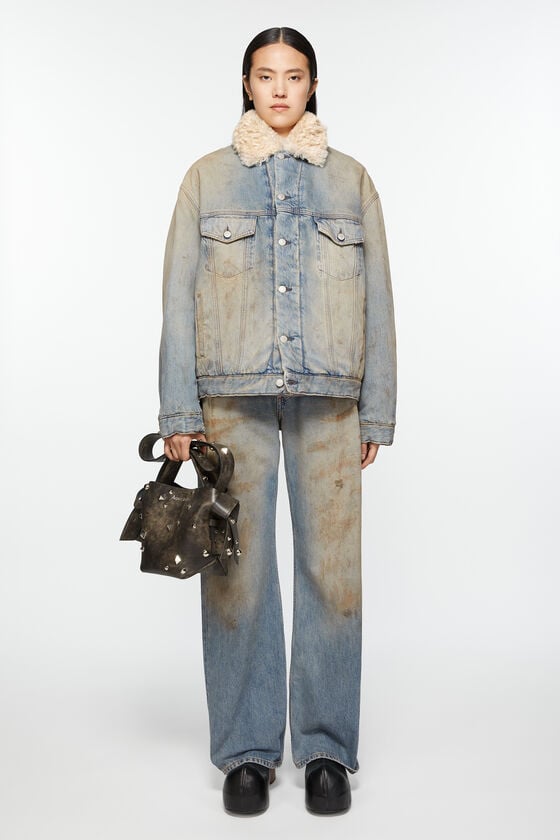 Acne Studios Jacke mit Jeanspelzbesatz - Oversize-Passform