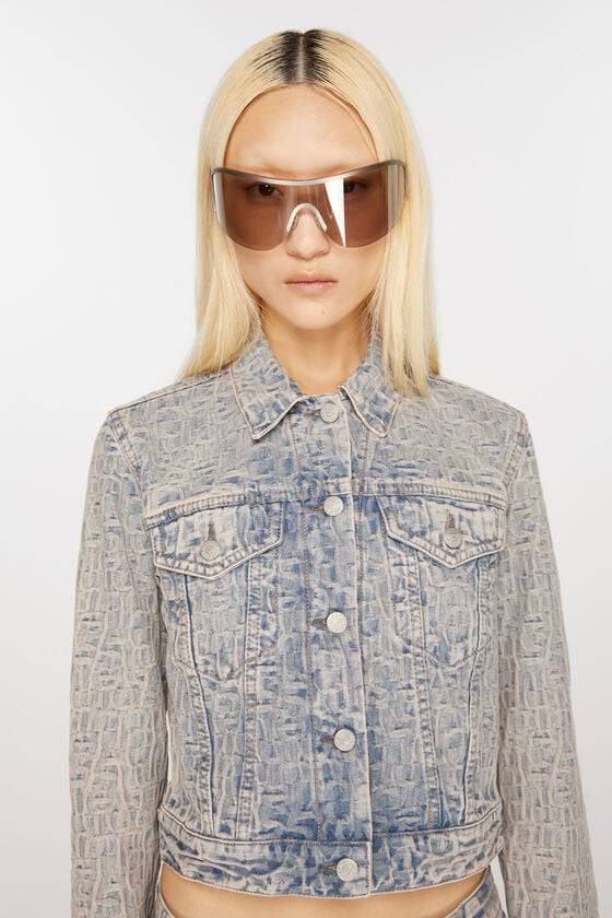 Acne Studios Jeansjacke Mit Monogramm – Taillierte Passform
