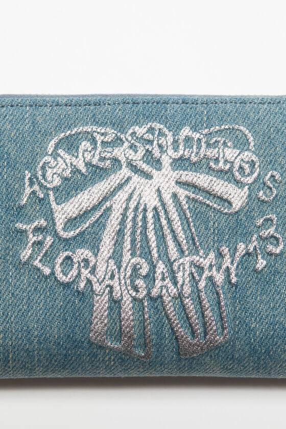 Acne Studios Portemonnaie Aus Denim Mit Reißverschluss
