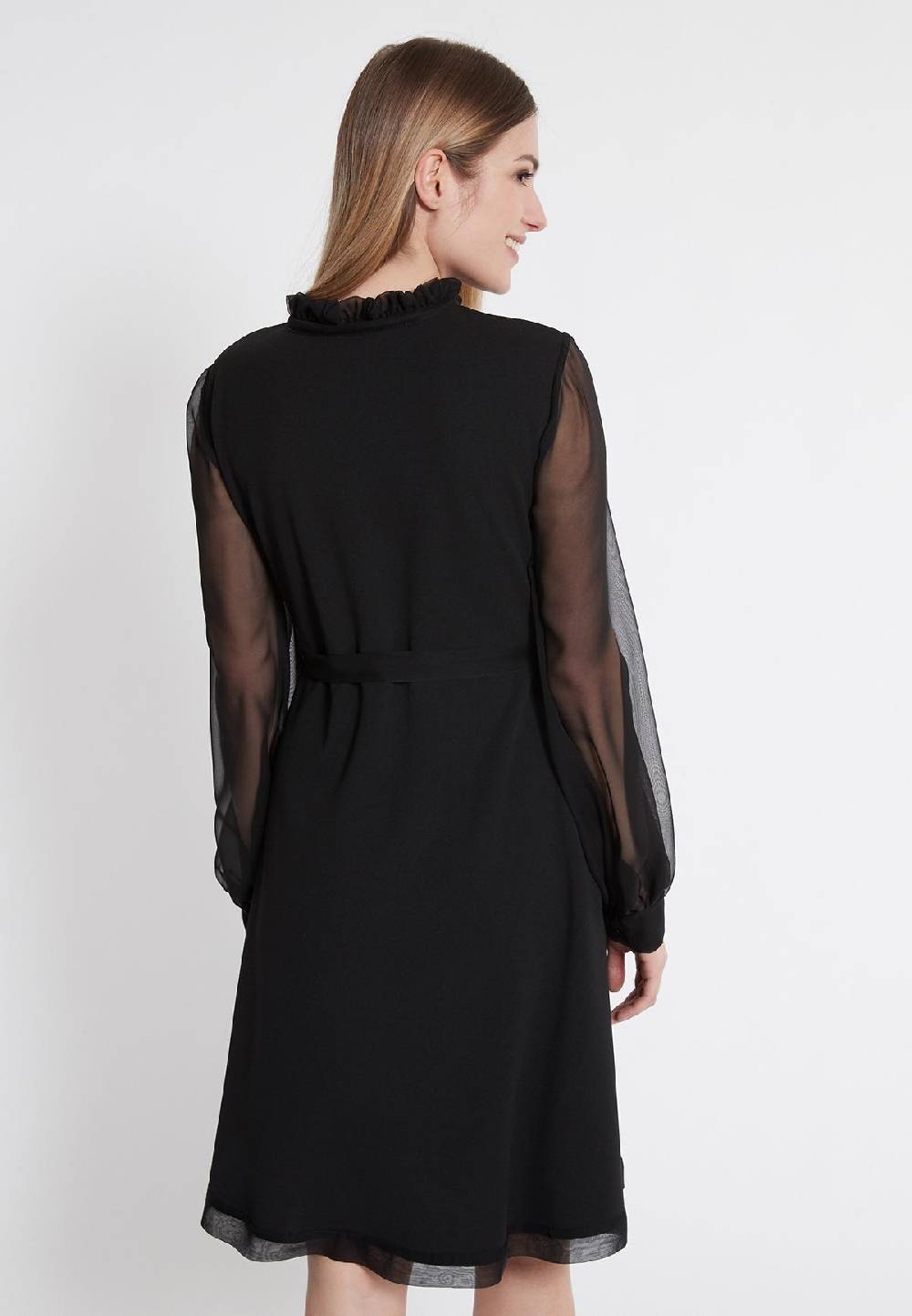 Ana Alcazar Chiffon Kleid Waeby Schwarz