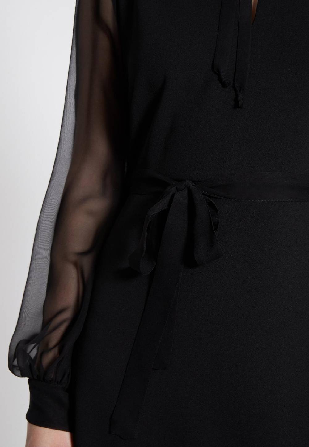 Ana Alcazar Chiffon Kleid Waeby Schwarz