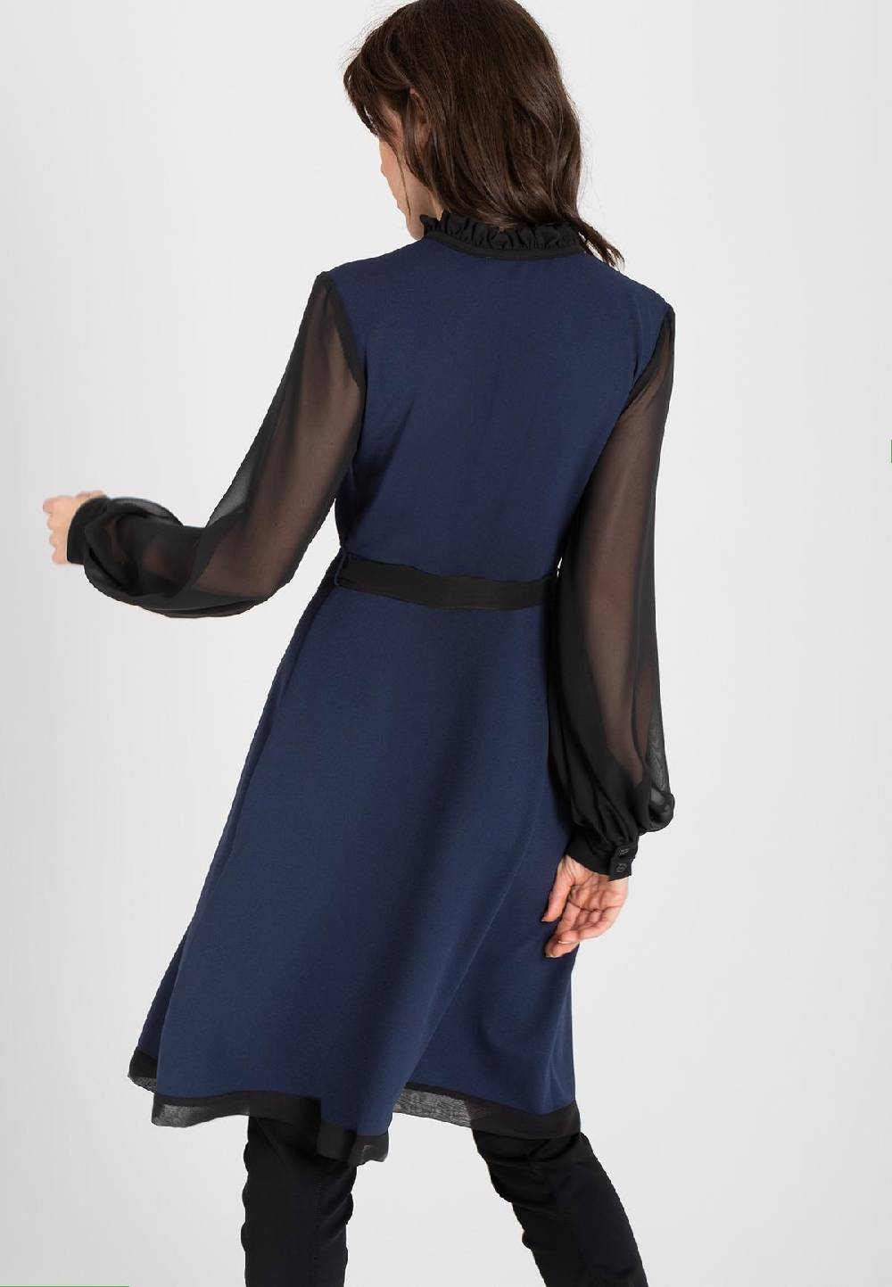 Ana Alcazar Chiffon Kleid Waery Blau