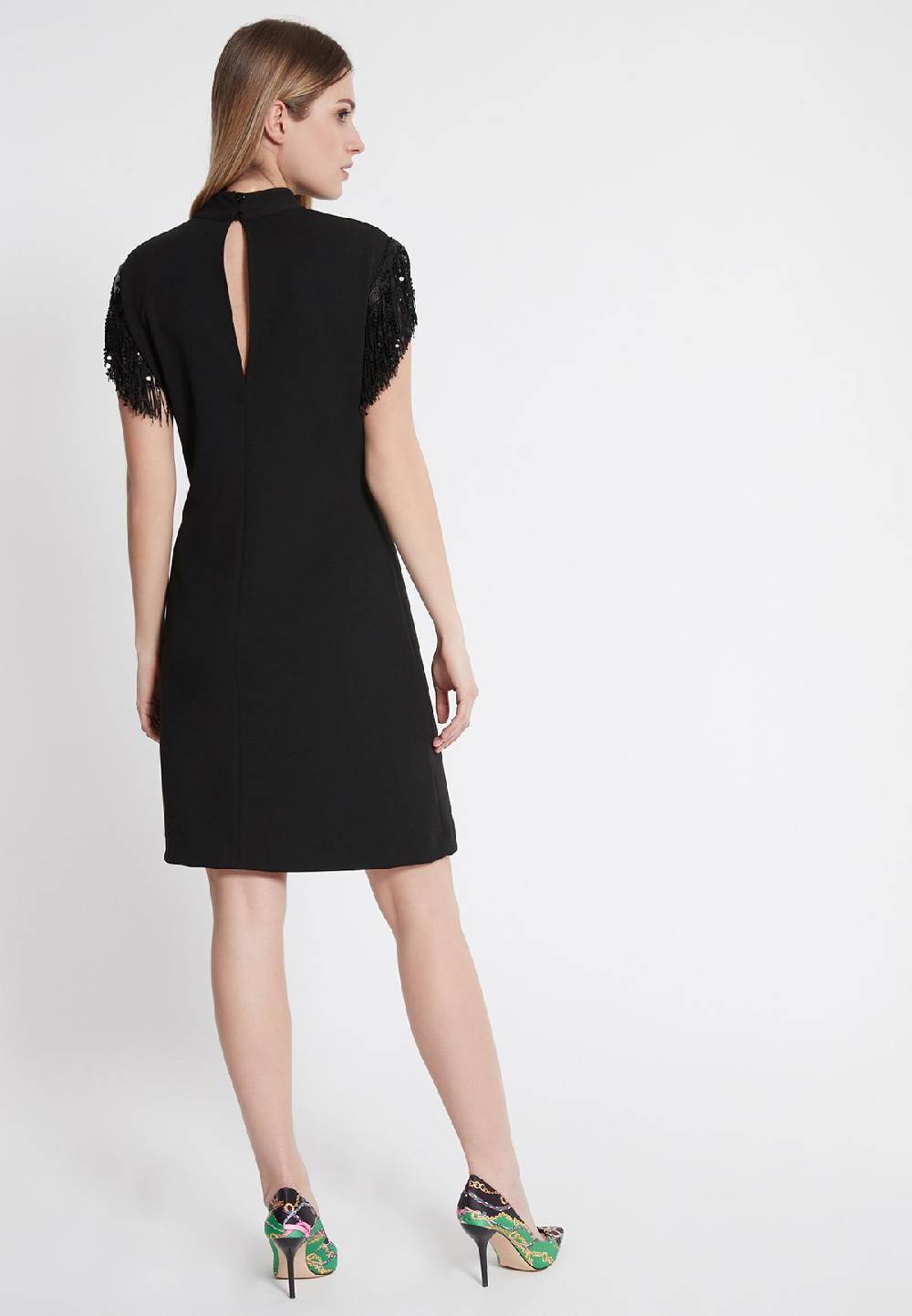 Ana Alcazar Fransen Kleid Waeta Schwarz