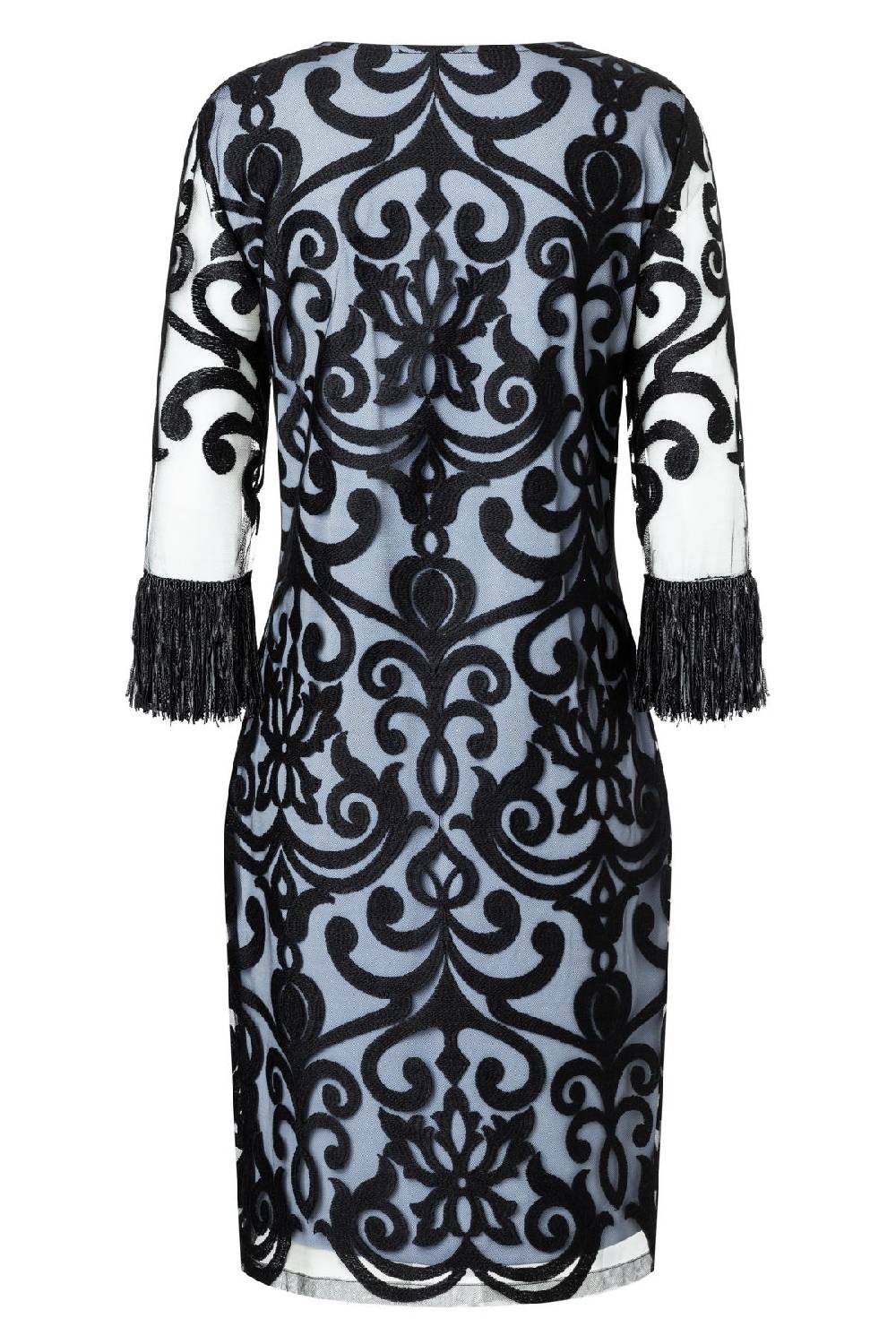 Ana Alcazar Fransenarm Kleid Warana Blau