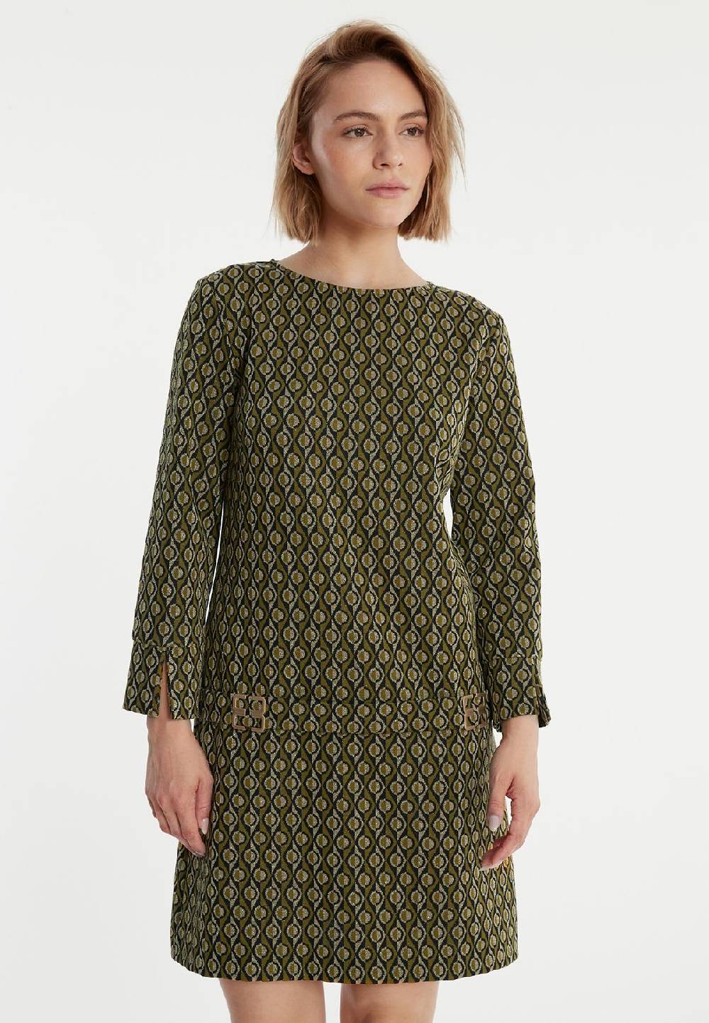 Ana Alcazar Grün-Goldenes Tunikakleid Penalisa