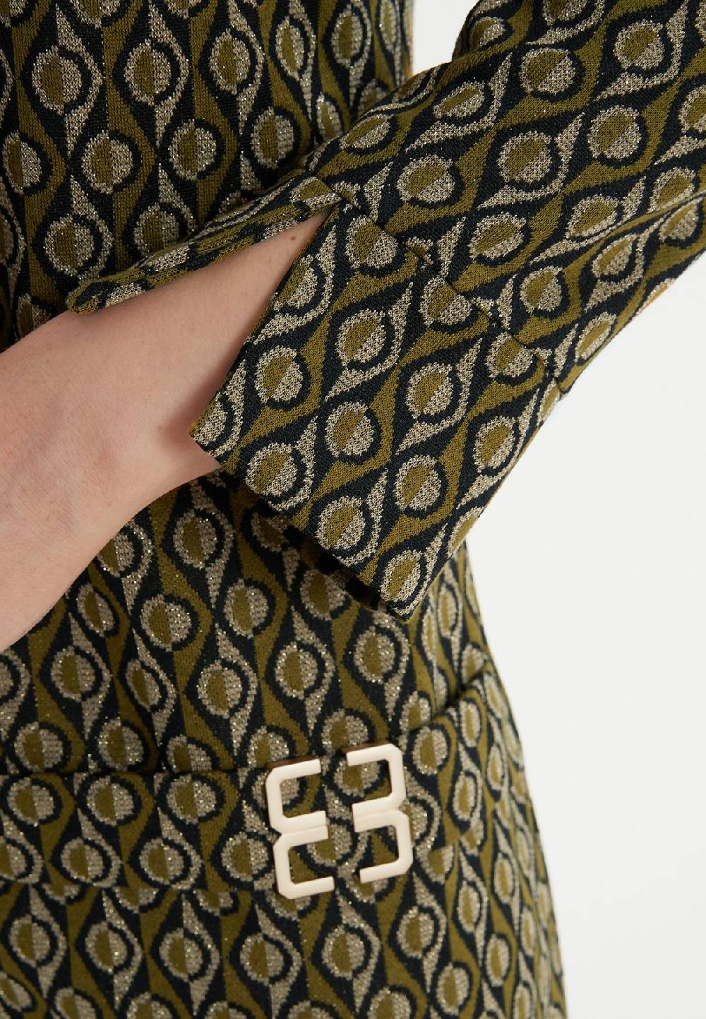 Ana Alcazar Grün-Goldenes Tunikakleid Penalisa