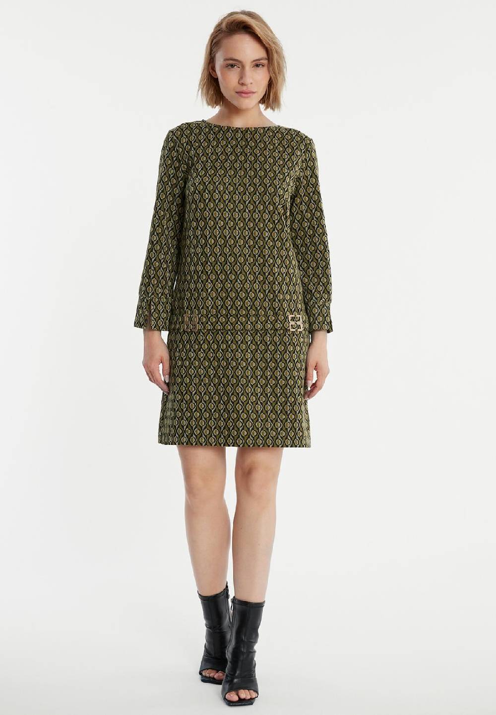 Ana Alcazar Grün-Goldenes Tunikakleid Penalisa