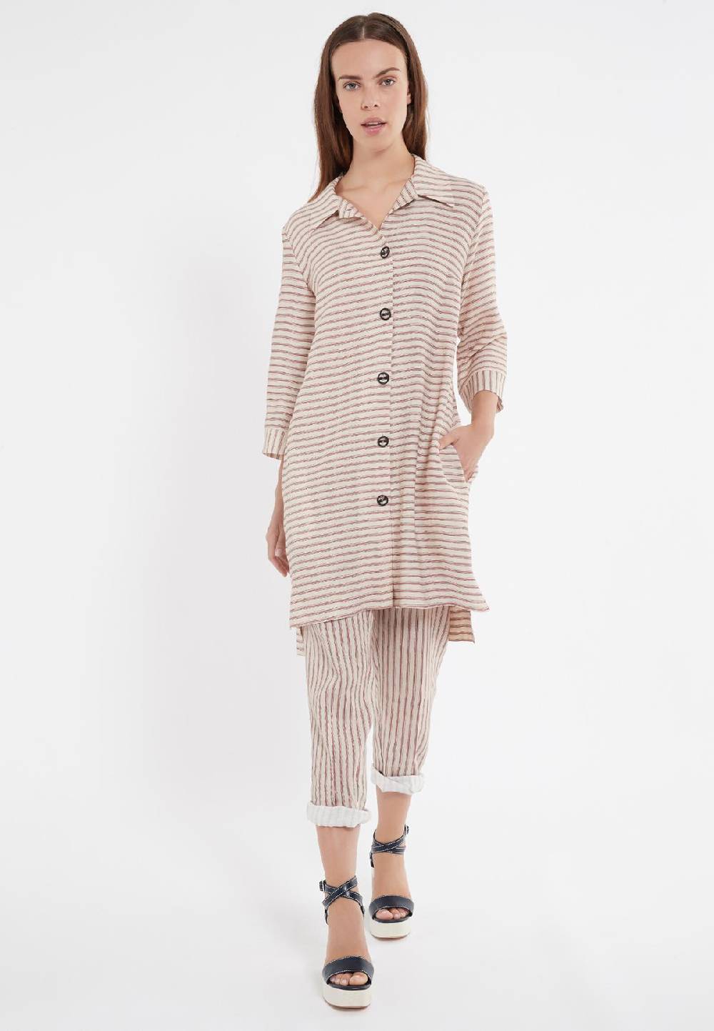 Ana Alcazar Leinen Hemdblusen Kleid Zemla