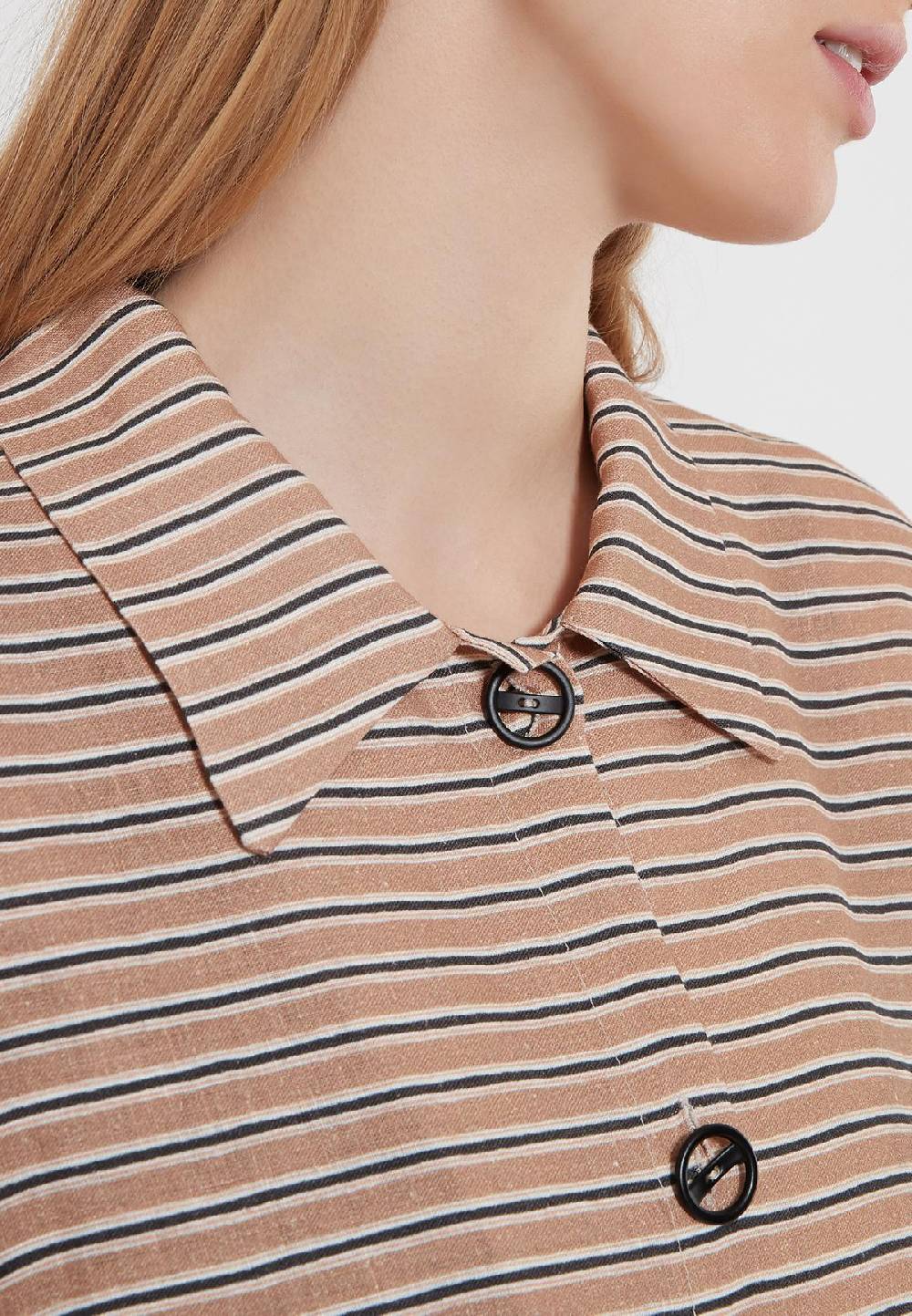 Ana Alcazar Leinen Hemdblusen Kleid Zemtye