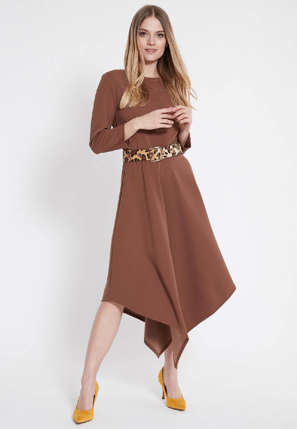 Ana Alcazar Midi Kleid Walore Braun