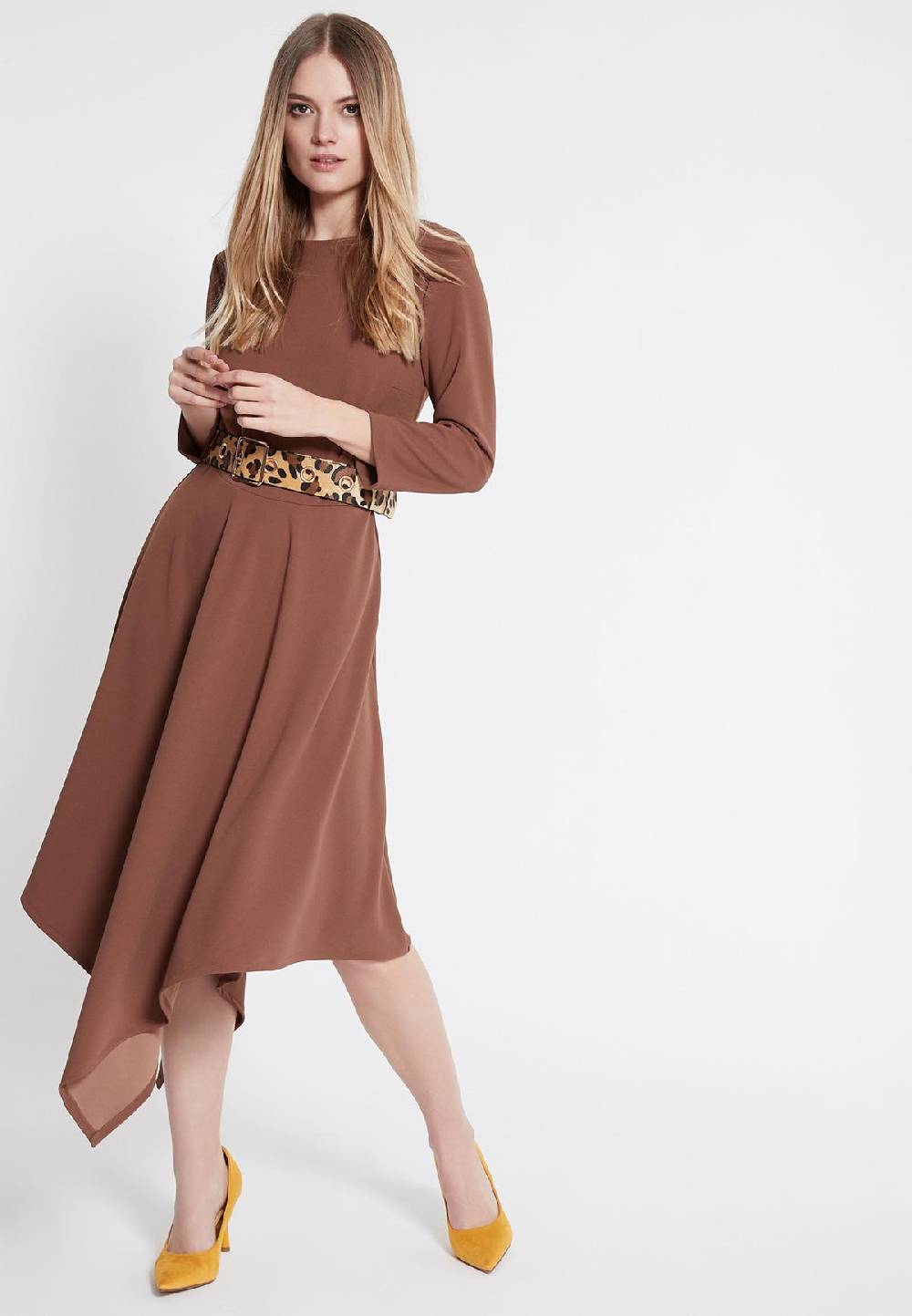 Ana Alcazar Midi Kleid Walore Braun