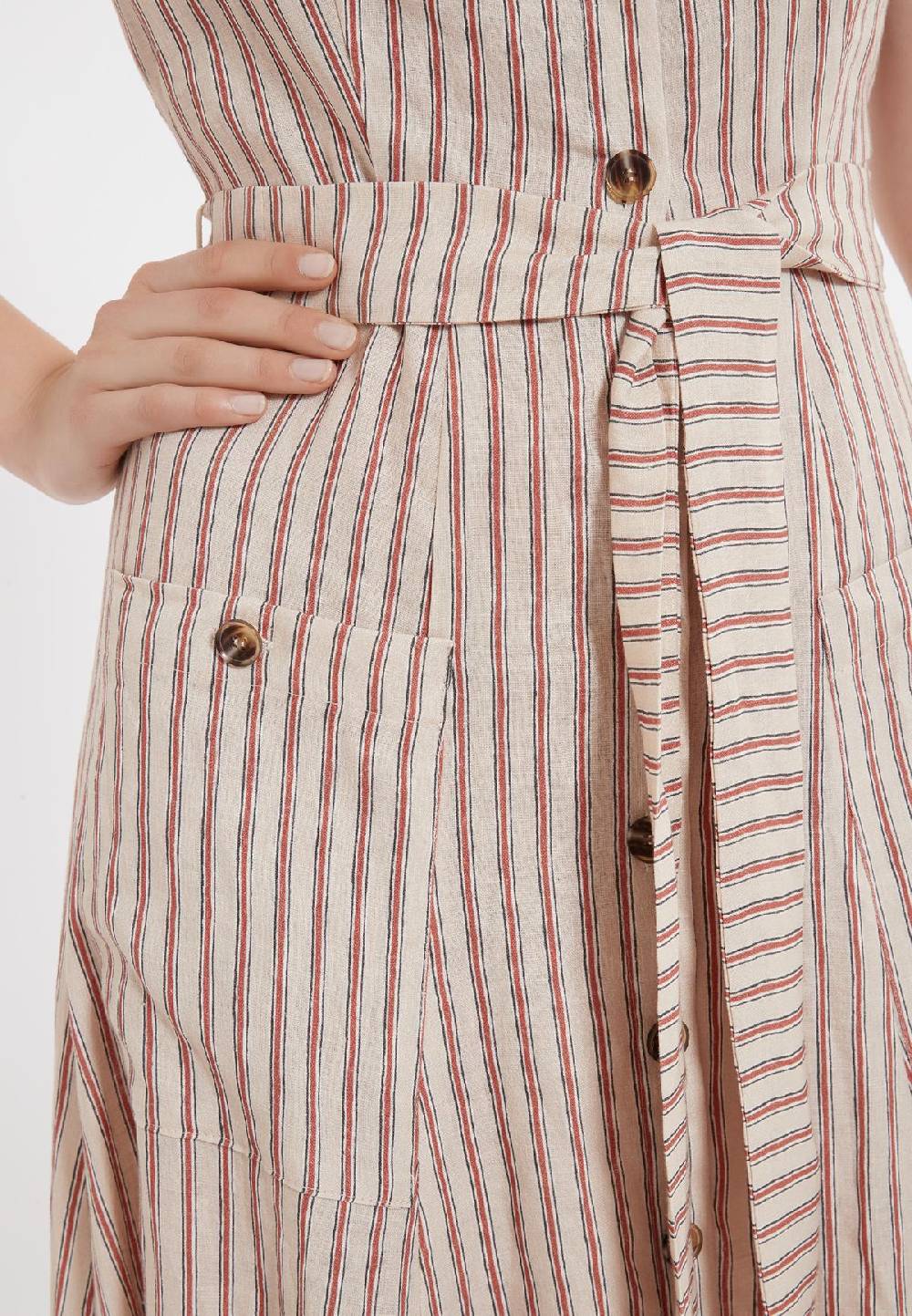 Ana Alcazar Midi Leinenkleid Zemy