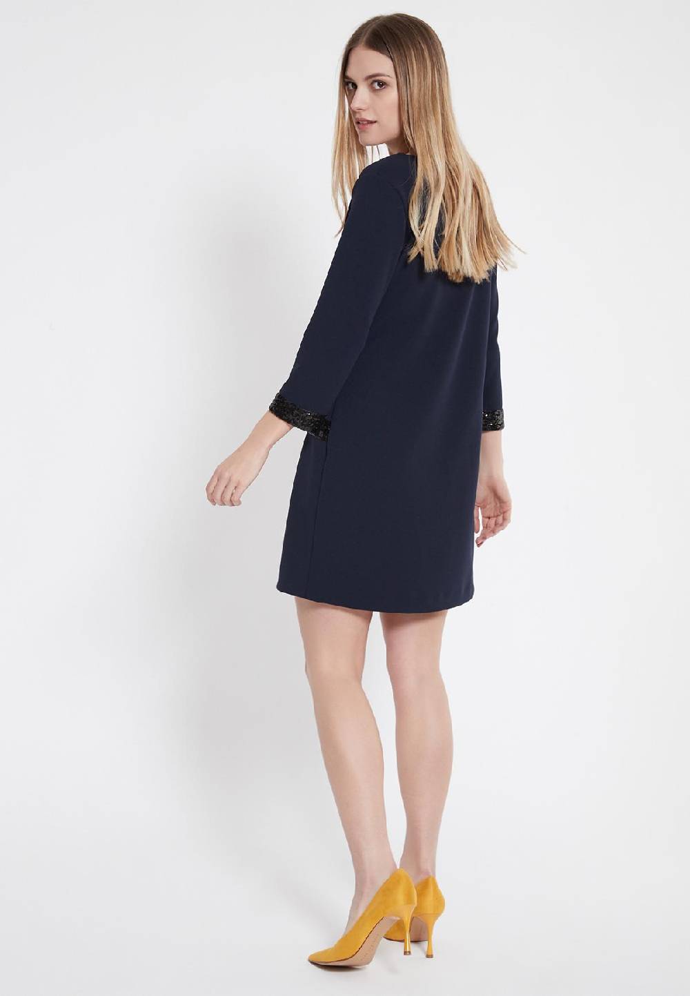 Ana Alcazar Pailletten Kleid Wajani Blau