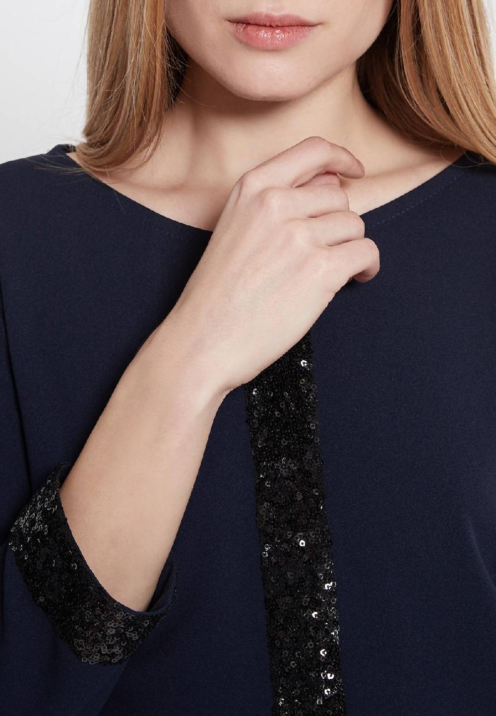 Ana Alcazar Pailletten Kleid Wajani Blau