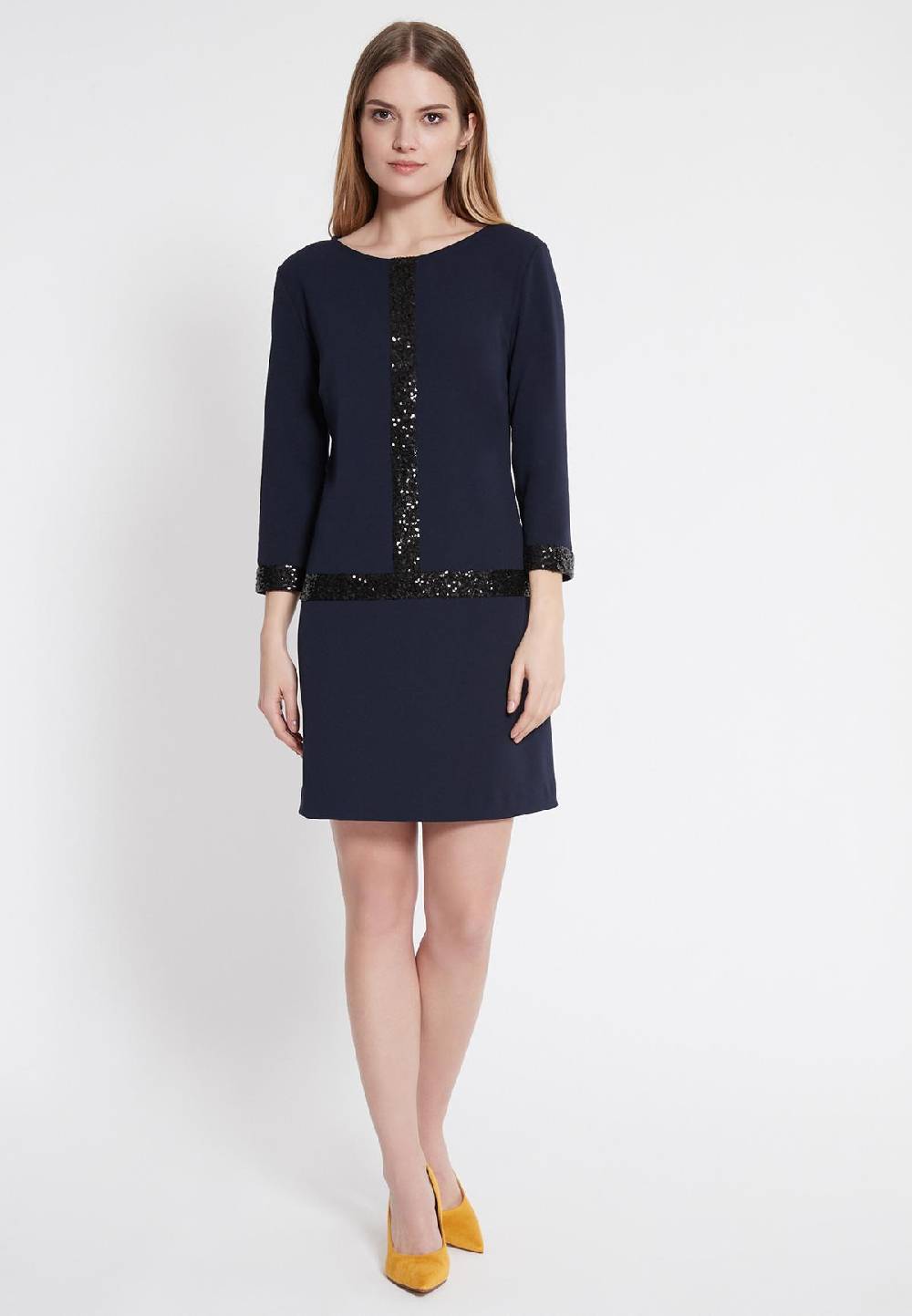 Ana Alcazar Pailletten Kleid Wajani Blau