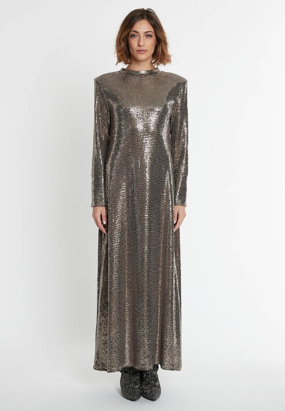 Ana Alcazar Pailletten Maxikleid Sagaty