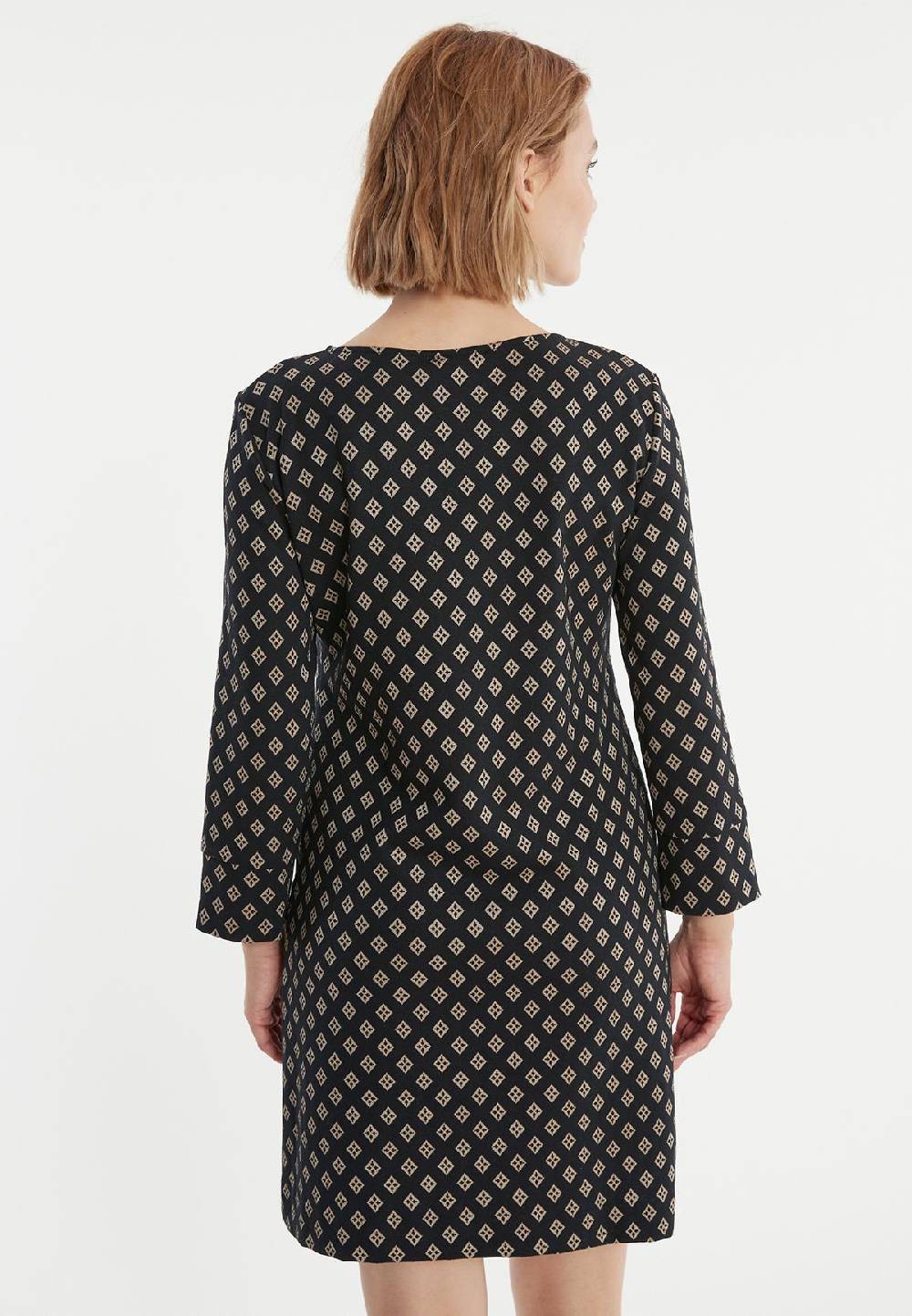 Ana Alcazar Schwarz-Goldenes Tunikakleid Penalora