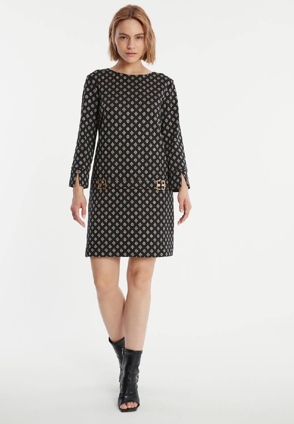 Ana Alcazar Schwarz-Goldenes Tunikakleid Penalora